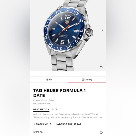 Tag Heuer Formula 1 Blue and Silver Men's Watch Super Clean - Picture 10 of 11